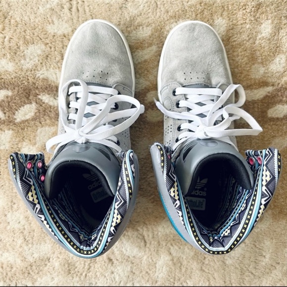 Adidas Adi High EXT Hightop Suede Sneaker 2012 Retro Style In Gray Blue Size 7 - Picture 8 of 12